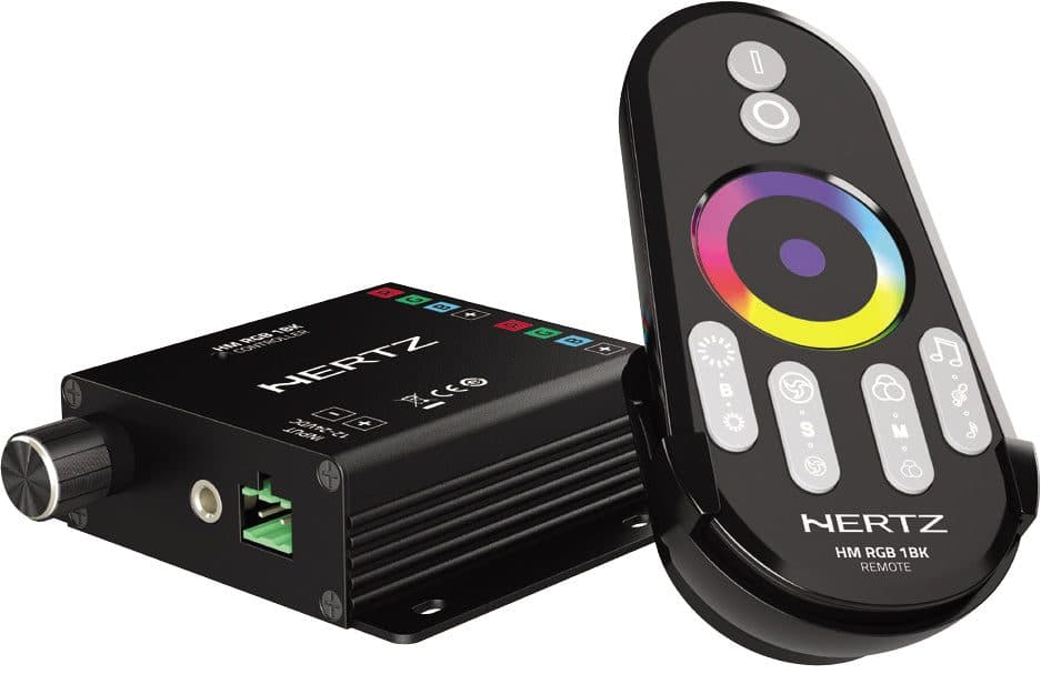 Controlador RGB para bocinas marinas con control remoto inalámbrico HERTZ HM RGB 1 BK